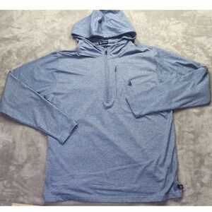Turtleson Mens Blue Quarter Zip Hooded Pullover Top Shirt Size M
